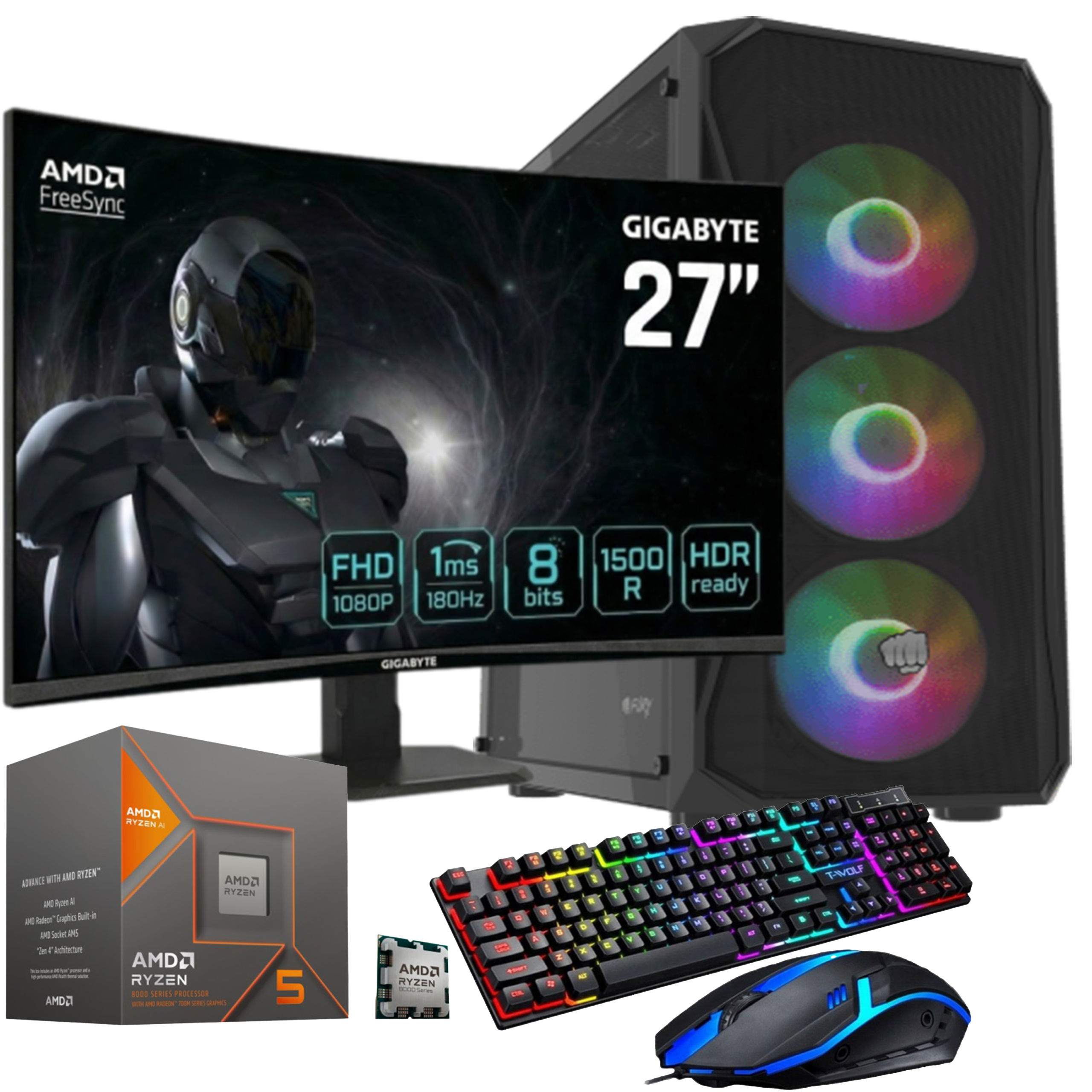 Zestaw Gamingowy Gamingowy Ryzen 5 3600 32GB GDDR6 GTX 1660S 6GB 27" 180Hz 