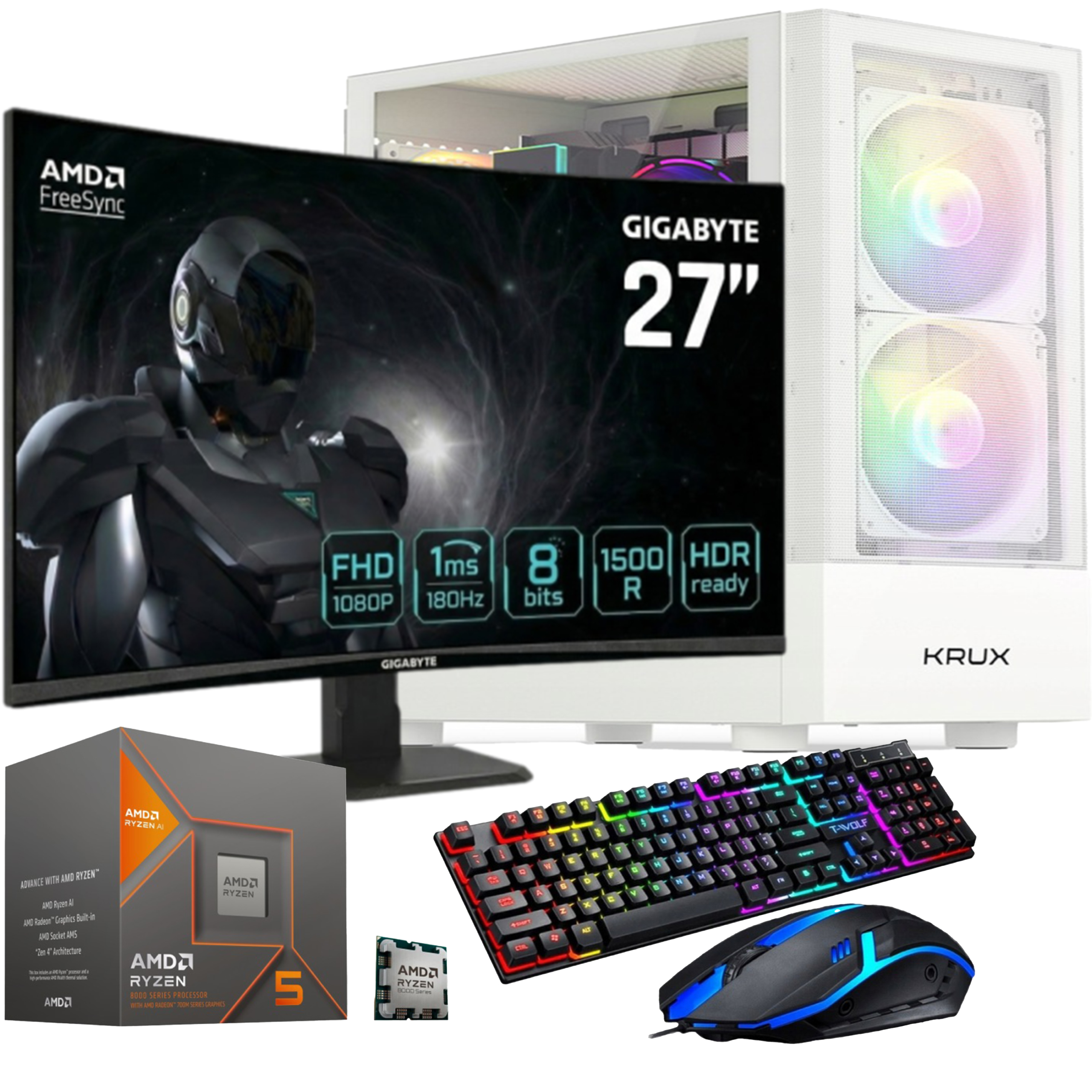 Zestaw Gamingowy RYZEN 5 8600G 32GB DDR5 1TB SSD M.2 W11
